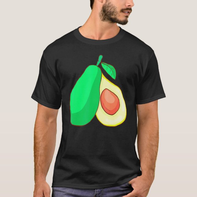 Camiseta Fruta Abacate Comida Vegana Vegetariana (Frente)