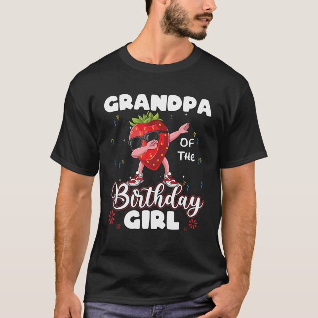 Camiseta Fruta Aluga Avô Da Garota De Aniversário Strawber (Frente)