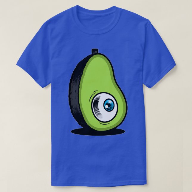 Camiseta Fruta Avocado Azul Fatia Orgânica e Saudável F (Frente do Design)