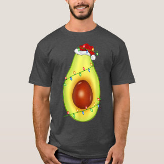 Camiseta Fruta Avocado Lover Xmas Santa Hat Avocado Natal