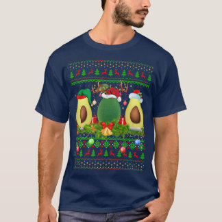 Camiseta Fruta Avocado Sobre Papais noeis Xmas Feia Cristo 