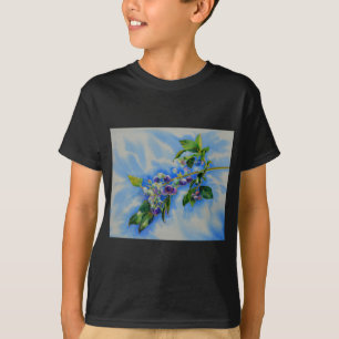 Camiseta Fruta azul de pintura de aquarela elegante