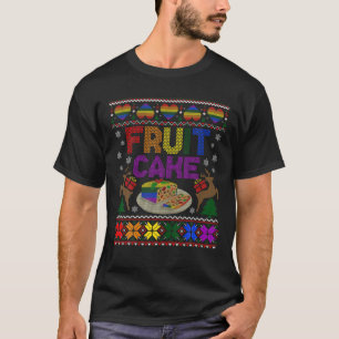 Camiseta Fruta Bolo Engraçado Gay de Natal Feio LGBT