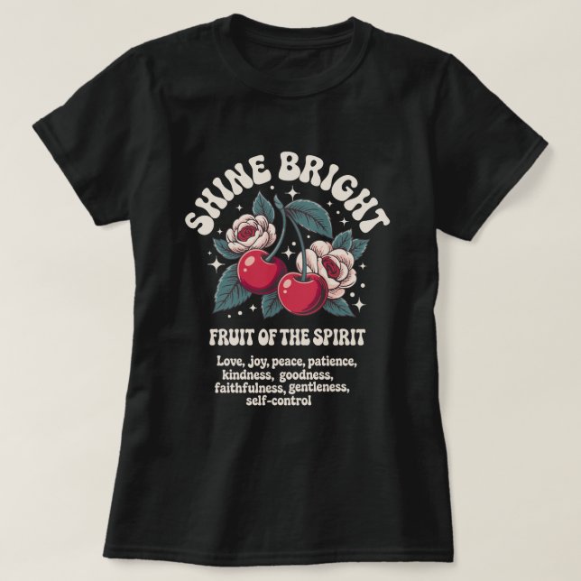 Camiseta Fruta Brilhante Da Espírito (Frente do Design)