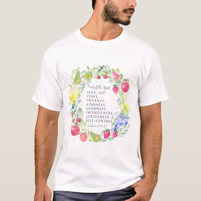 Camiseta Fruta Da Trabalho de arte De Aquarela Espirituosa (Frente)