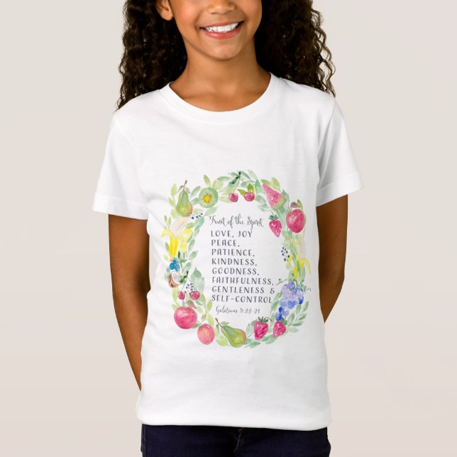 Camiseta Fruta Da Trabalho de arte De Aquarela Espirituosa (Frente)