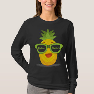 Camiseta Fruta de abacaxi Óculos de sol Aloha Beaches Havaí