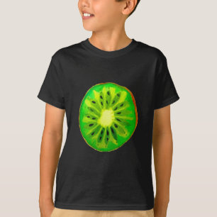 Camiseta fruta de água original brilhante do kiwi pop art