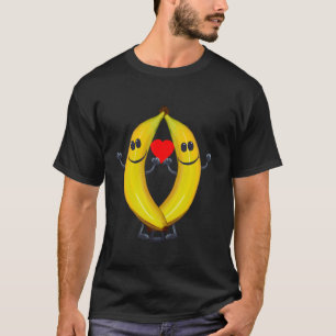 Camiseta Fruta de Banana Fruta Coração Funerário Engraçado