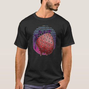 Camiseta fruta de Berry Vermelho Sínthwave 80s - Stra Vapor