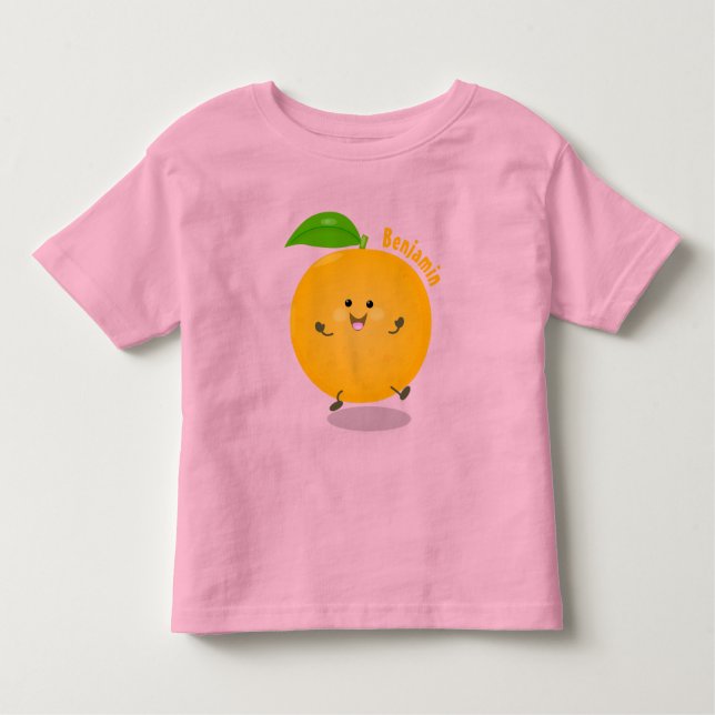 Camiseta Fruta de citrinos de laranja-dança (Frente)