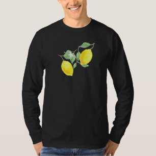 Camiseta Fruta De Citros De Limão Com Folhas Verdes