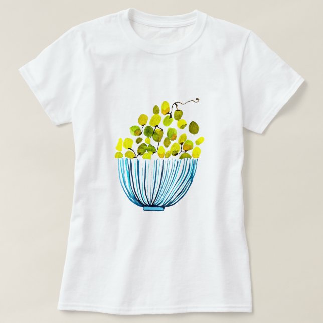 Camiseta Fruta de cor d'água das uvas (Frente do Design)