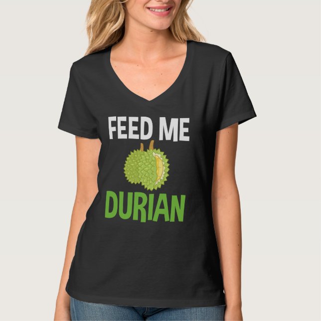 Camiseta Fruta de Durian Engraçada Comida tropical asiática (Frente)