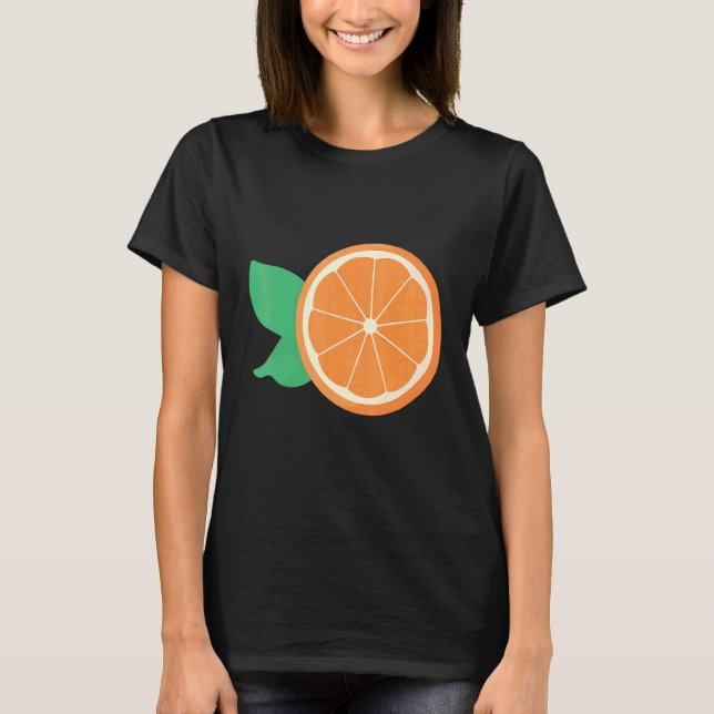 Camiseta Fruta de Fatia de Fruta Laranja (Frente)