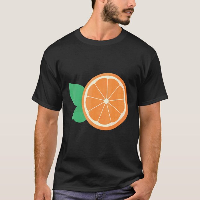Camiseta Fruta de Fatia de Fruta Laranja (Frente)