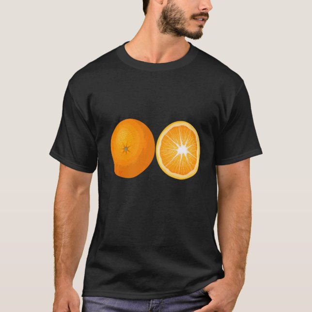 Camiseta Fruta de Fatia de Fruta Laranja (Frente)