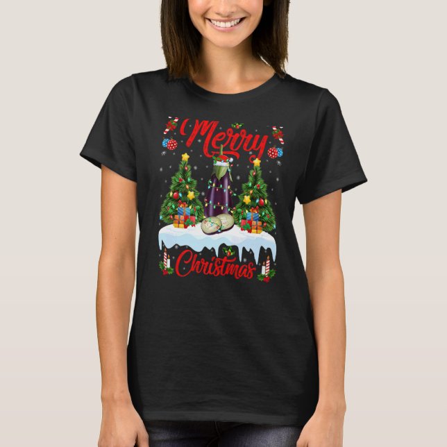 Camiseta Fruta De Gato Luz Os Papais noeis De Árvore Xmas E (Frente)