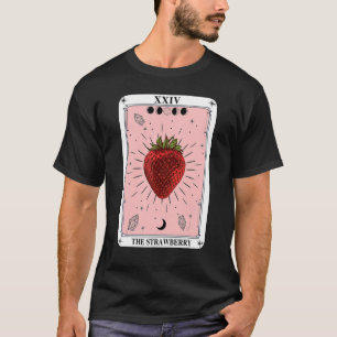 Camiseta Fruta de Lua Crescente do Cartão Tarot de Morango