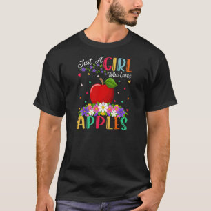 Camiseta Fruta De Maçã Apenas Uma Menina Que Ama Maçãs