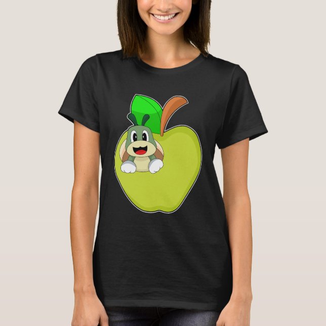 Camiseta Fruta de maçã de lagartas (Frente)