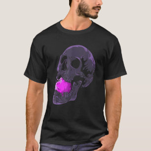 Camiseta Fruta de Maçã Estética do Gótico do Pastel Esquele
