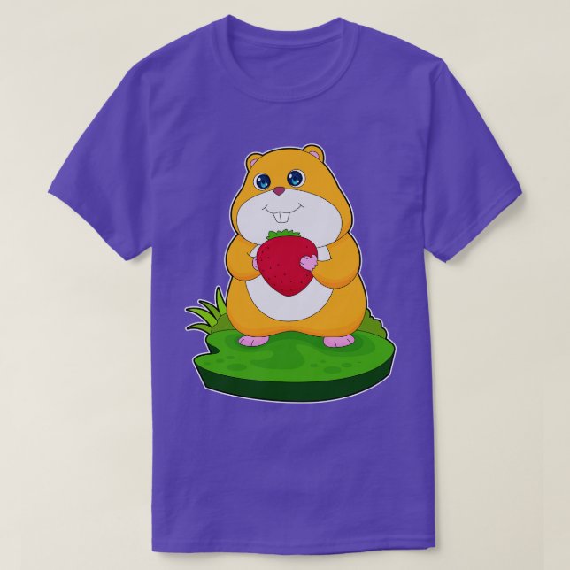 Camiseta Fruta de Morango de Hamster (Frente do Design)