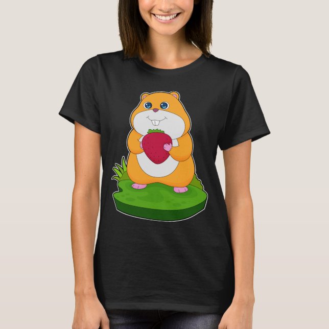 Camiseta Fruta de Morango de Hamster (Frente)
