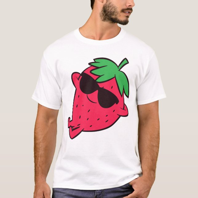 Camiseta Fruta De Morango Fresco Que Relaxa Morango Preguiç (Frente)
