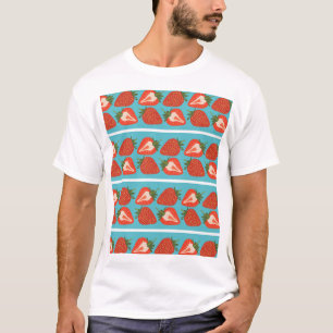 Camiseta Fruta de morango: Padrão de repetição sem costura.