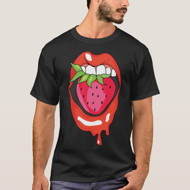 Camiseta Fruta de morango saudável Fruta de Verão deliciosa (Frente)