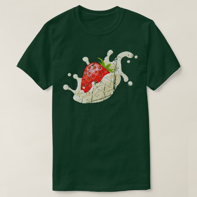 Camiseta Fruta de morango Splash Leite Vegetal Japonês A (Frente do Design)