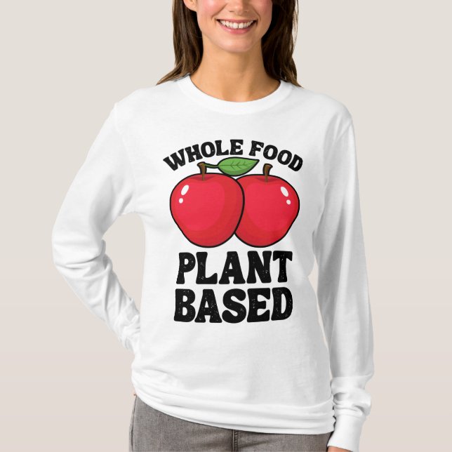 Camiseta Fruta De Planta De Comida Inteira De Maçã Funny Ve (Frente)