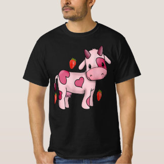 Camiseta fruta de vaca, cor-de-água, cor-de-rosa, de morang