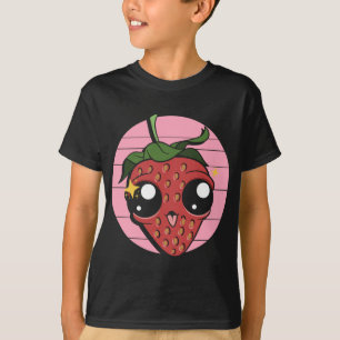 Camiseta Fruta de Verão de Berry Vermelho Retro Kawaii Stra