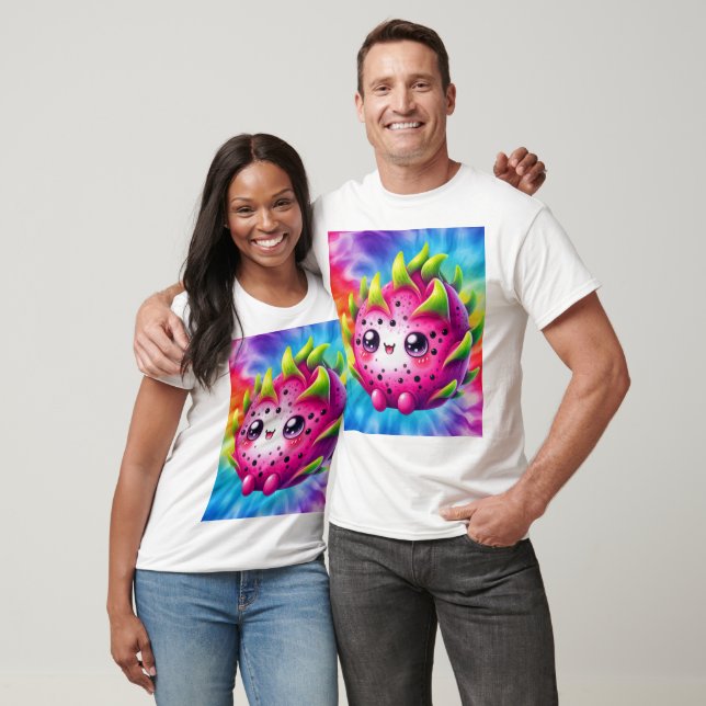 Camiseta Fruta do Dragão Feliz Tie-Dye (Unissex)