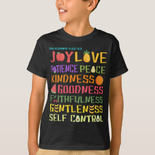 Camiseta Fruta Do Verso Da Bíblia Cristã Espírito