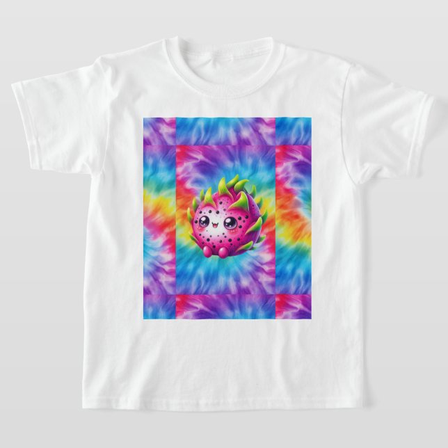 Camiseta Fruta Dragão Feliz Tie-Dye (Postura )
