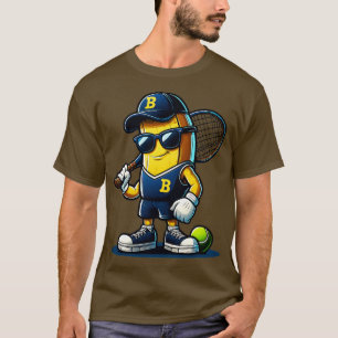 Camiseta Fruta engraçada Lover Banana jogando bola de tênis