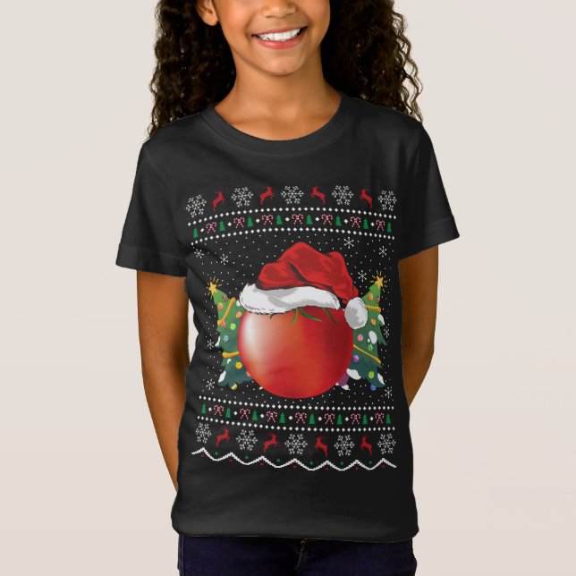 Camiseta Fruta Engraçado Tomato Lover Xmas Ugly Tomato Chri (Frente)
