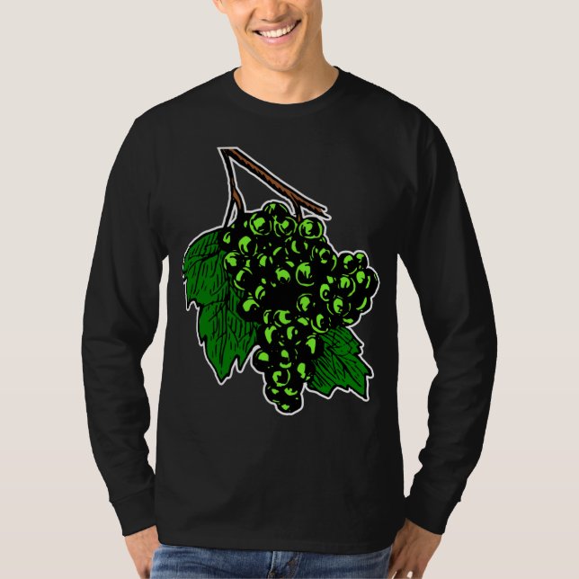 Camiseta Fruta Gráfica de Uvas Verdes Cluster de Uvas (Frente)