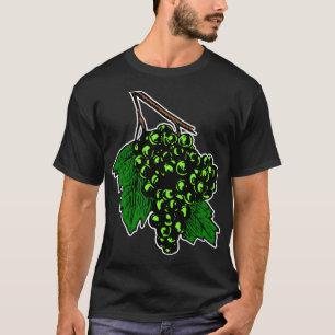 Camiseta Fruta Gráfica de Uvas Verdes Cluster de Uvas