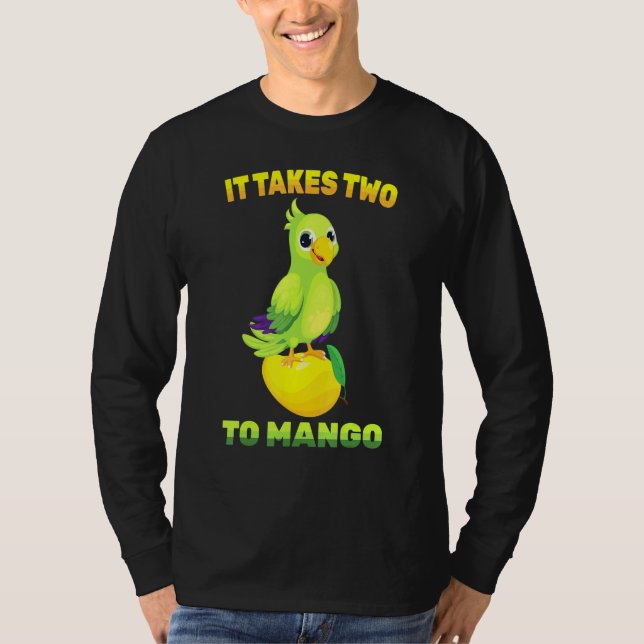 Camiseta Fruta - Leva Dois Para Mango - Pássaro De Papagaio (Frente)