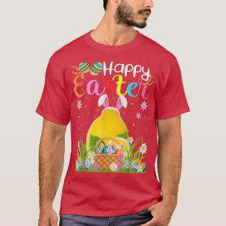 Camiseta Fruta Limão Coelhinho Ovo Caçando Lêmon Feliz Ea