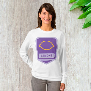 Camiseta Fruta Roxa e Amarela Contorno de Limão