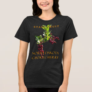 Camiseta Fruta Territorial do Dakota do Norte A Chokecherry
