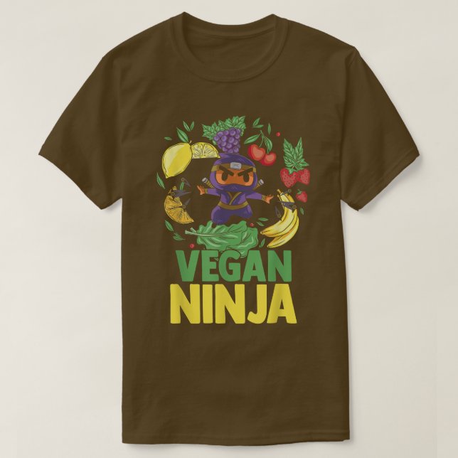Camiseta Fruta Vegan Ninja Vegetariana (Frente do Design)