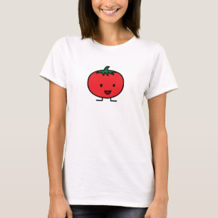 Camiseta Fruta vegetal vermelha do tomate feliz