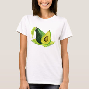 Camiseta Fruta Verde Avocado para o resto da vida em aquare