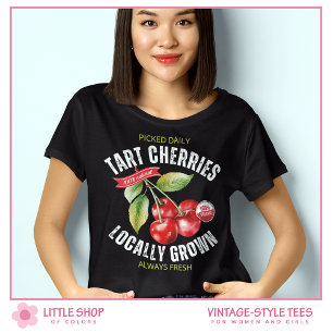 Camiseta Frutas Cerejas Estilo Vintage